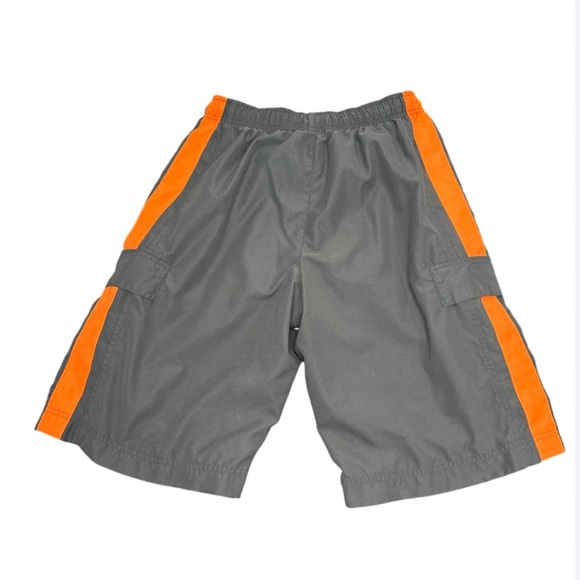 Nike Gray & Orange Board Shorts | Swim Trunks | Cargo Pockets | Size M - Picture 2 of 7